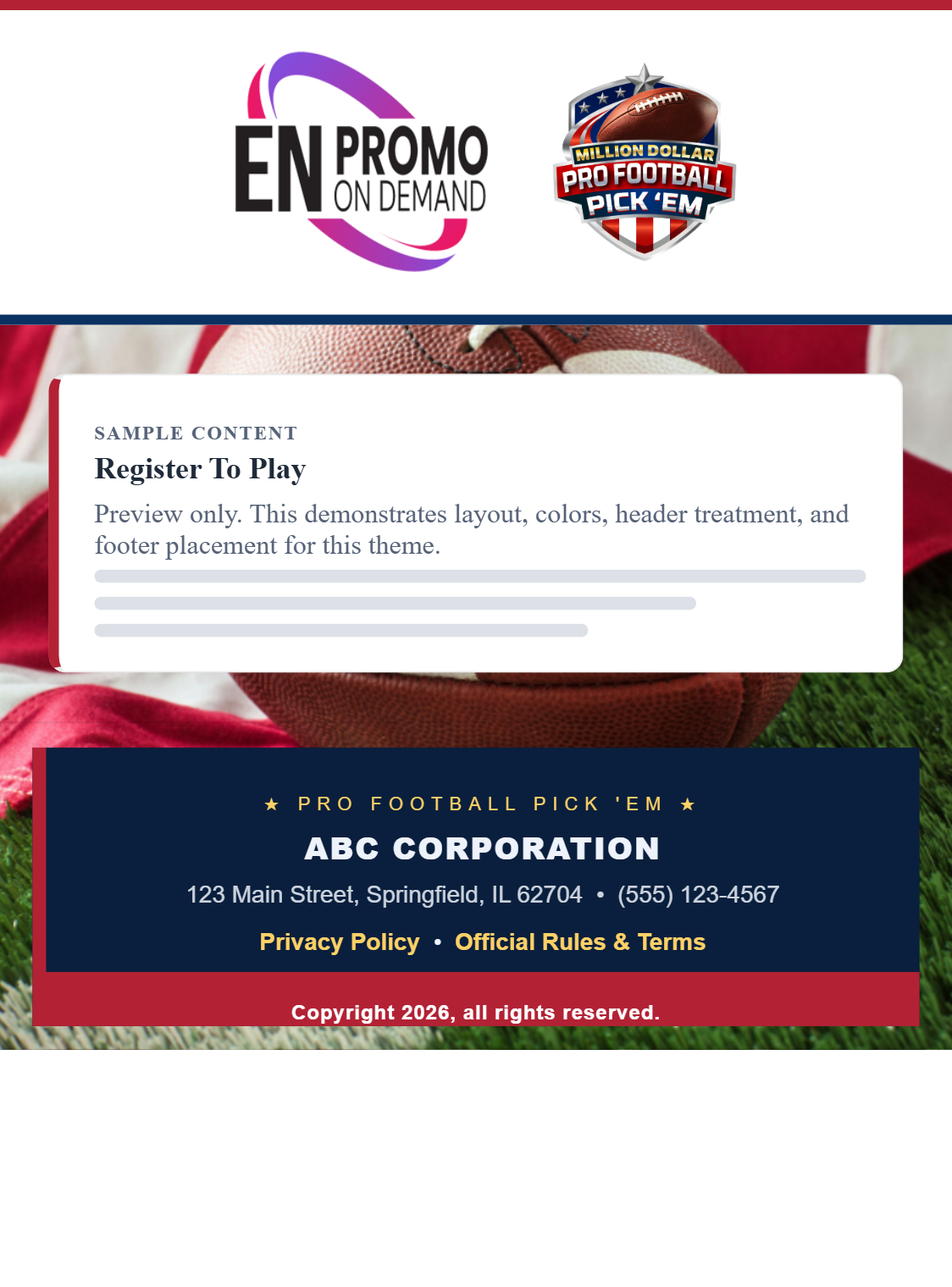 All-American sample layout